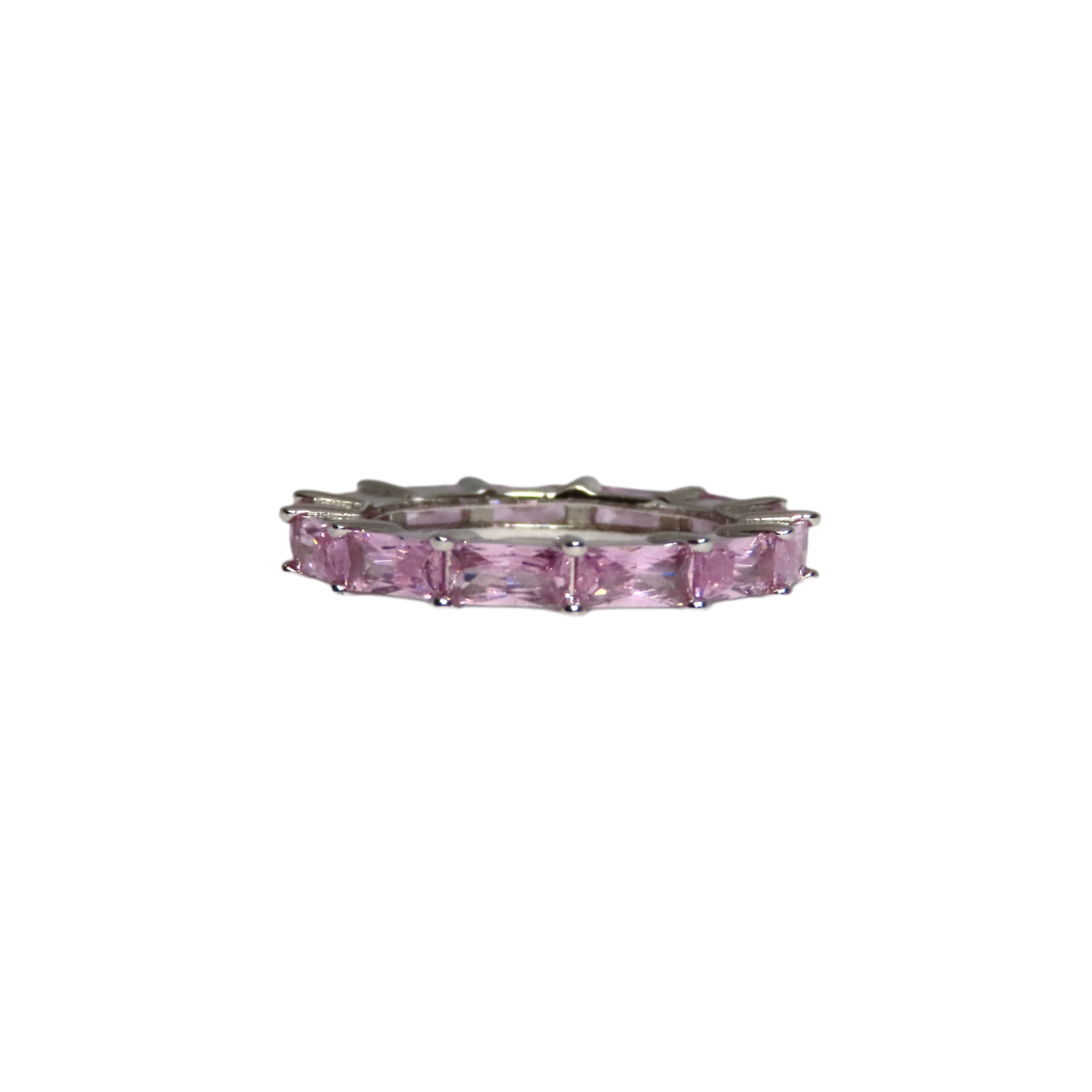 stříbrný prsten-Pink Eternity Radiant